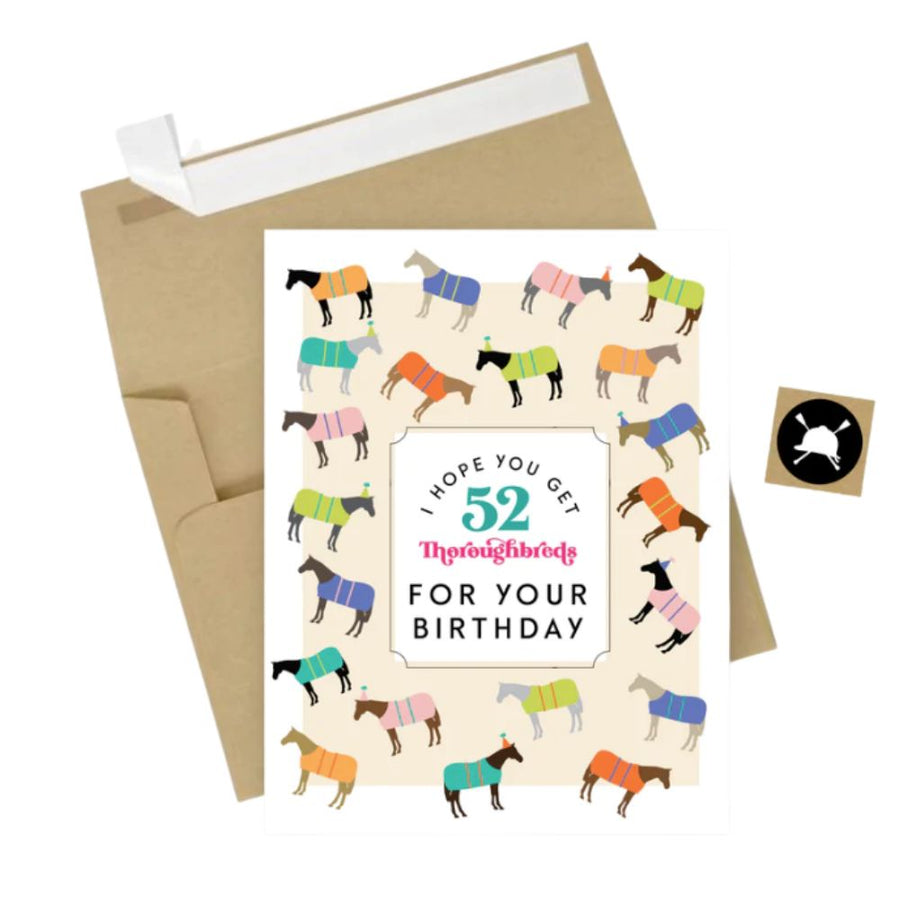 Hunt Seat Paper Co. 52 Thoroughbreds Birthday Card