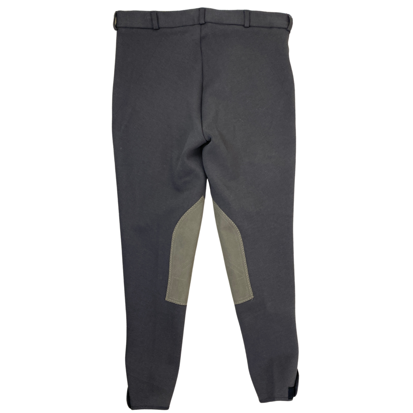 Back of Ashley &#39;Clarino&#39; Knee Patch Breeches in Grey