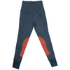 Back of BOTORI 'Andi' Riding Tights in Charcoal w/ Rust Knee Patches