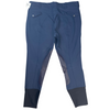 Back of Manfredi 'Montebello' Knee Patch Breeches in Navy