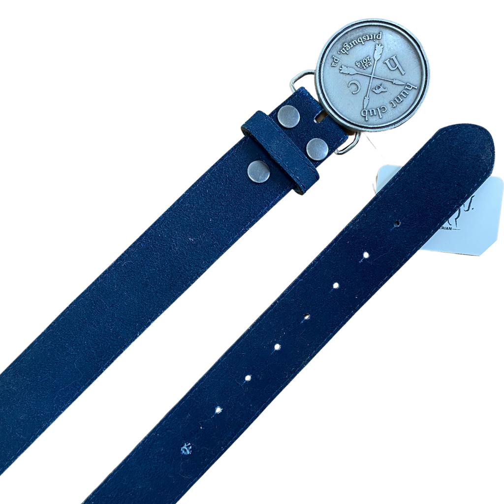 Hunt Club Buckle Belt  in Navy/Nickel 