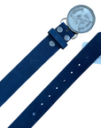 Hunt Club Buckle Belt  in Navy/Nickel 