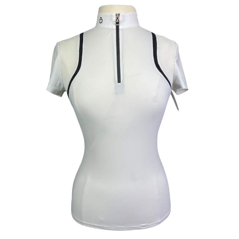 Cavalleria Toscana Short Sleeve Shirt in White/Navy Accents