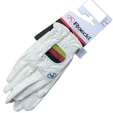 Roeckl 'Maryland' Gloves in White/German Flag