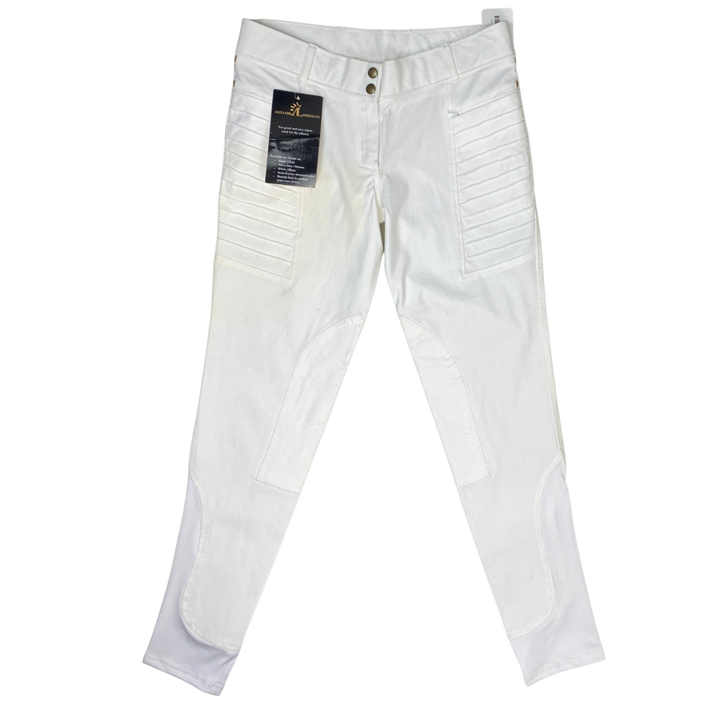 Front of AL Sportswear 'Geni-Al' Breeches in White