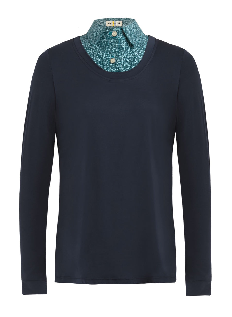 Callidae Practice Shirt in Navy/Evergreen Hash