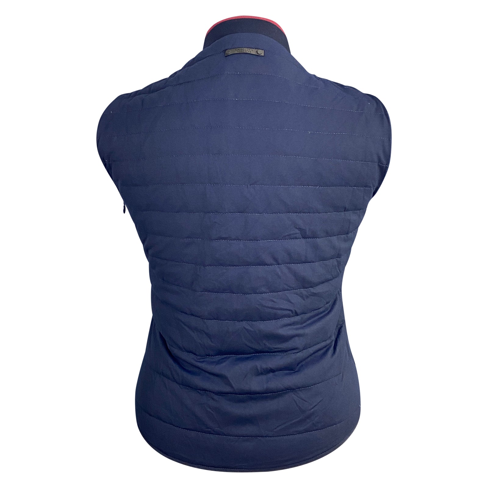 Back of vest of Cavalleria Toscana Piquet Detachable Sleeve Jacket in Navy