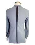 back of Cavalleria Toscana 'Mesh Stripe' Show Coat in Grey/Burgundy