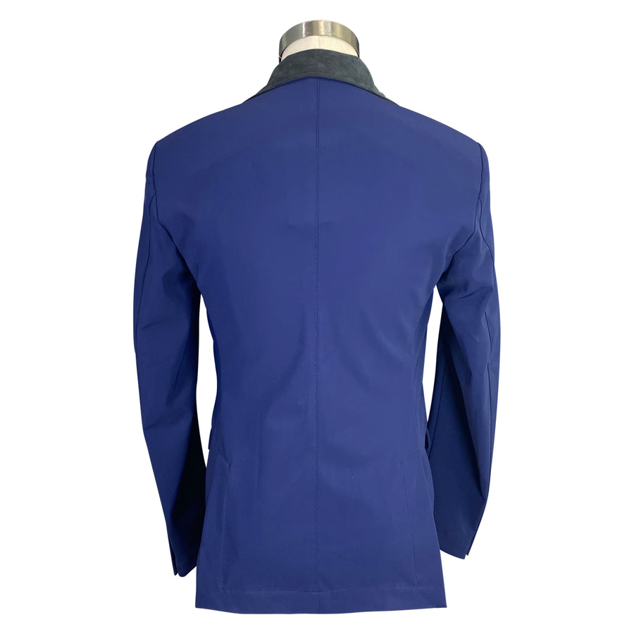 back of Cavalleria Toscana 'Tech Inlay' Show Coat in Indigo Blue