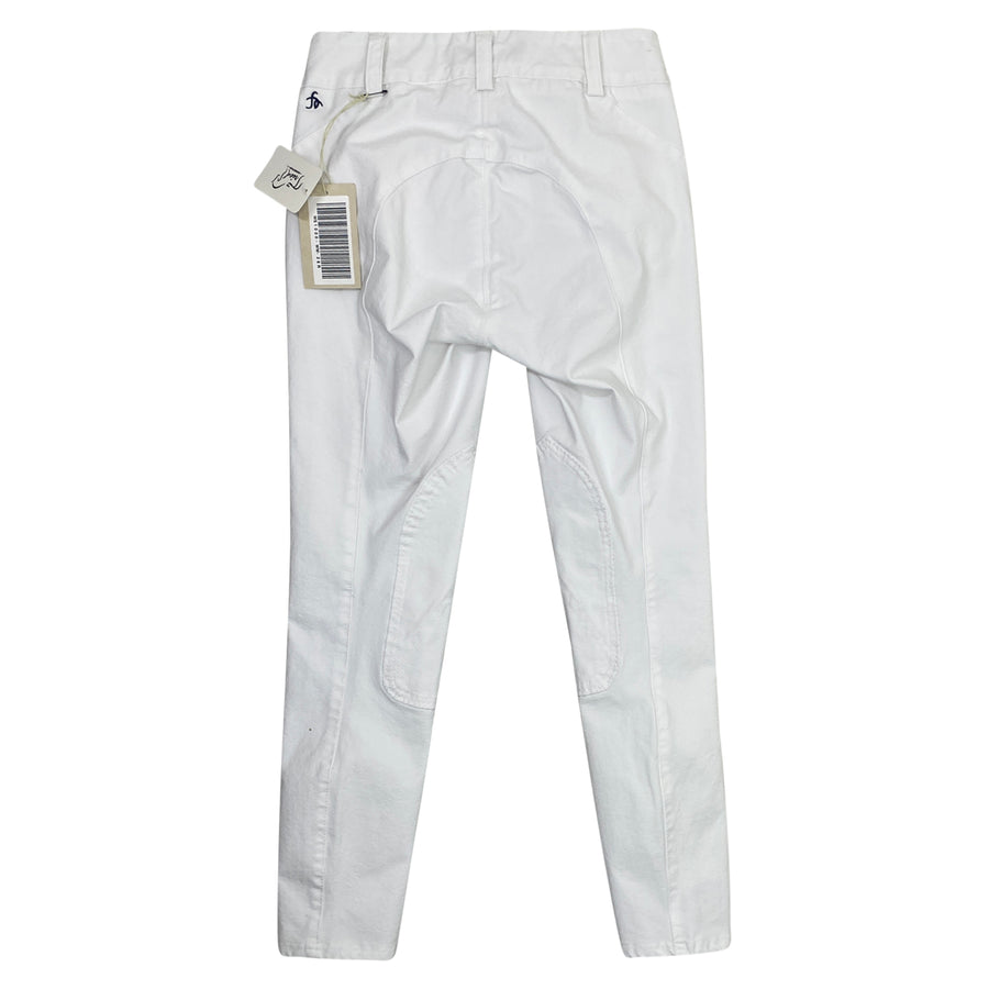 Back of Free x Rein Self Patch Breeches in Sunday White 