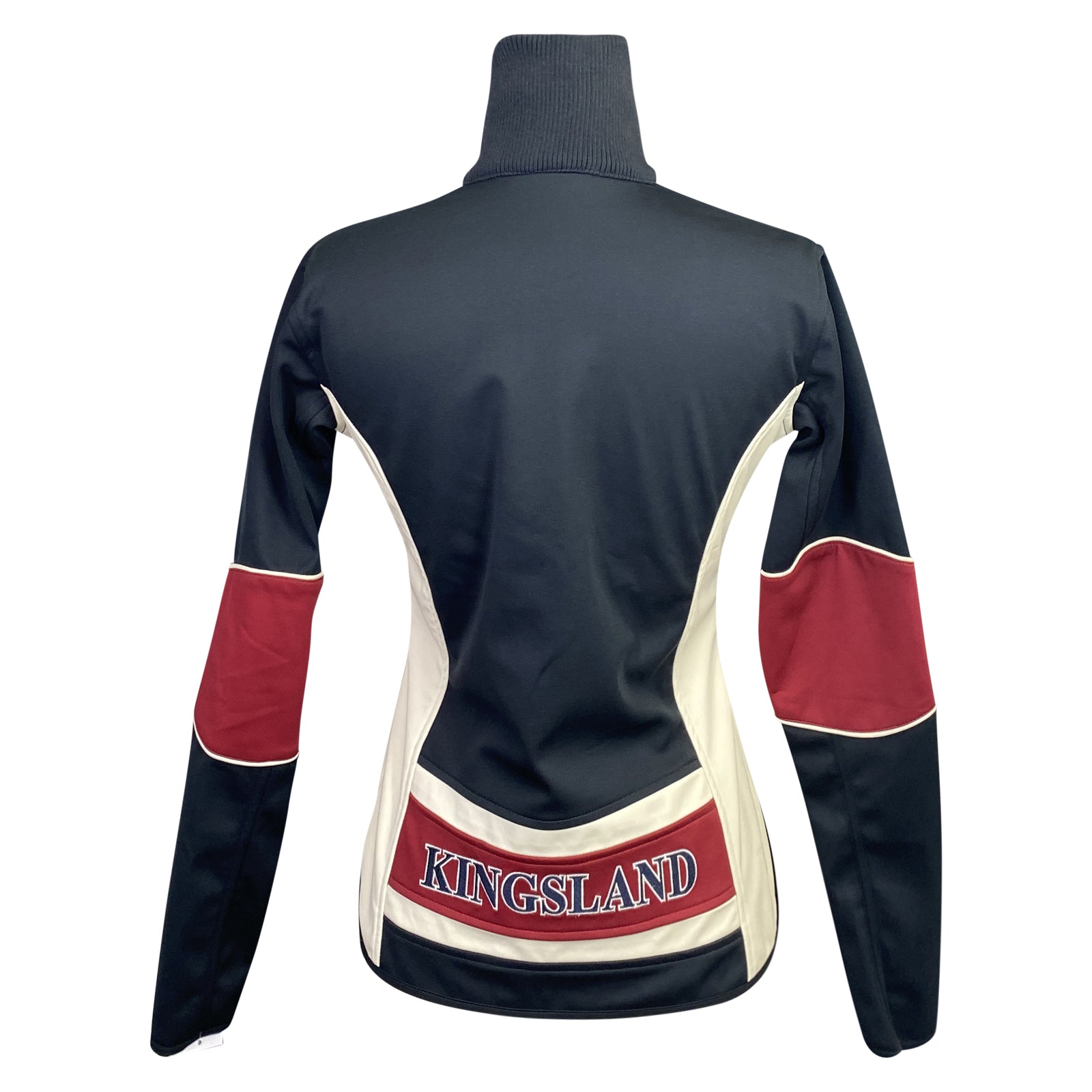 back of Kingsland 'Patricia' Jacket in Navy/Burgundy & Cream