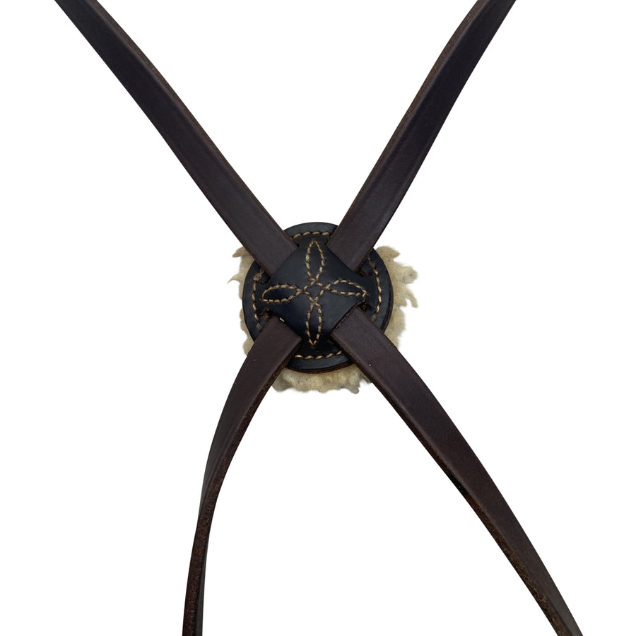 Close up EquuSport Figure 8 Bridle in Oakbark