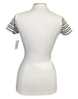 Back of Calverro 'Short Stripe' Competition Shirt in White