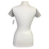Back of Calverro 'Short Stripe' Competition Shirt in White