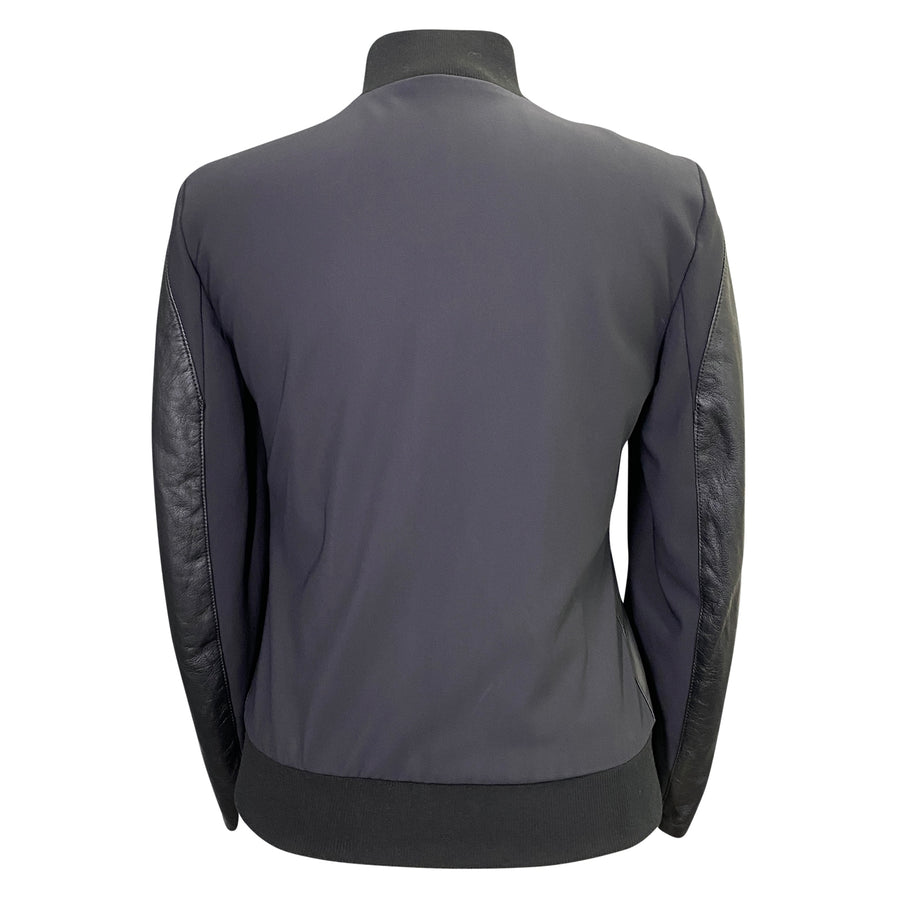 Back fo Cavalleria Toscana Leather Jersey Bomber in Black
