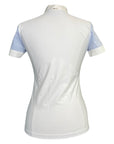 Back of Equiline 'Opaline' Short Sleeve Show Shirt in Lt Blue