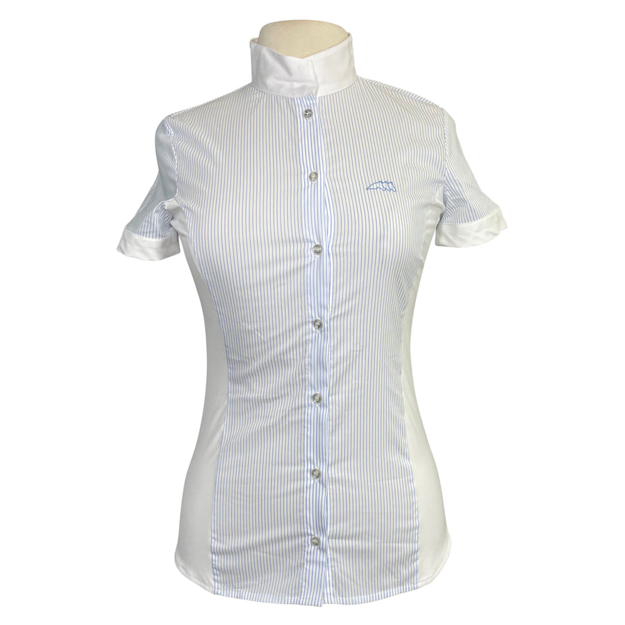 Equiline 'Charlotte' Short Sleeve Show Shirt in Lt Blue
