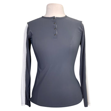 CALLIDAE The Tech Practice Shirt in Basalt + White/Grey Ribbon - Women's XL
