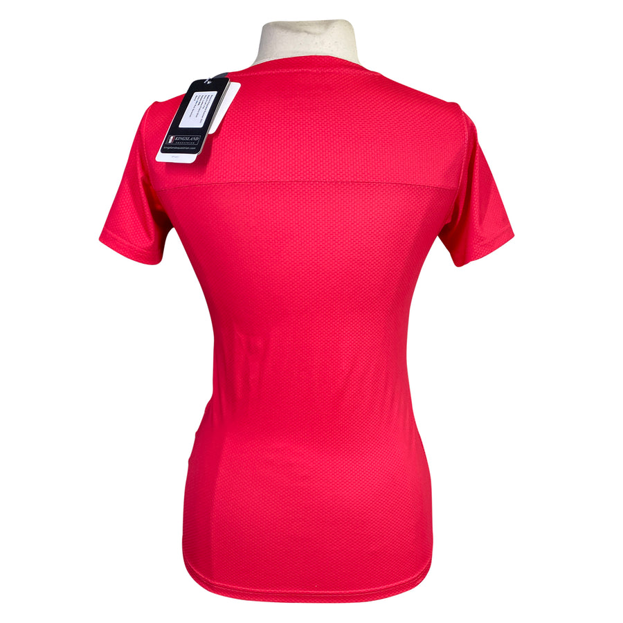 Back of Kingsland 'Janisi' V-Neck Top in Red Geranium