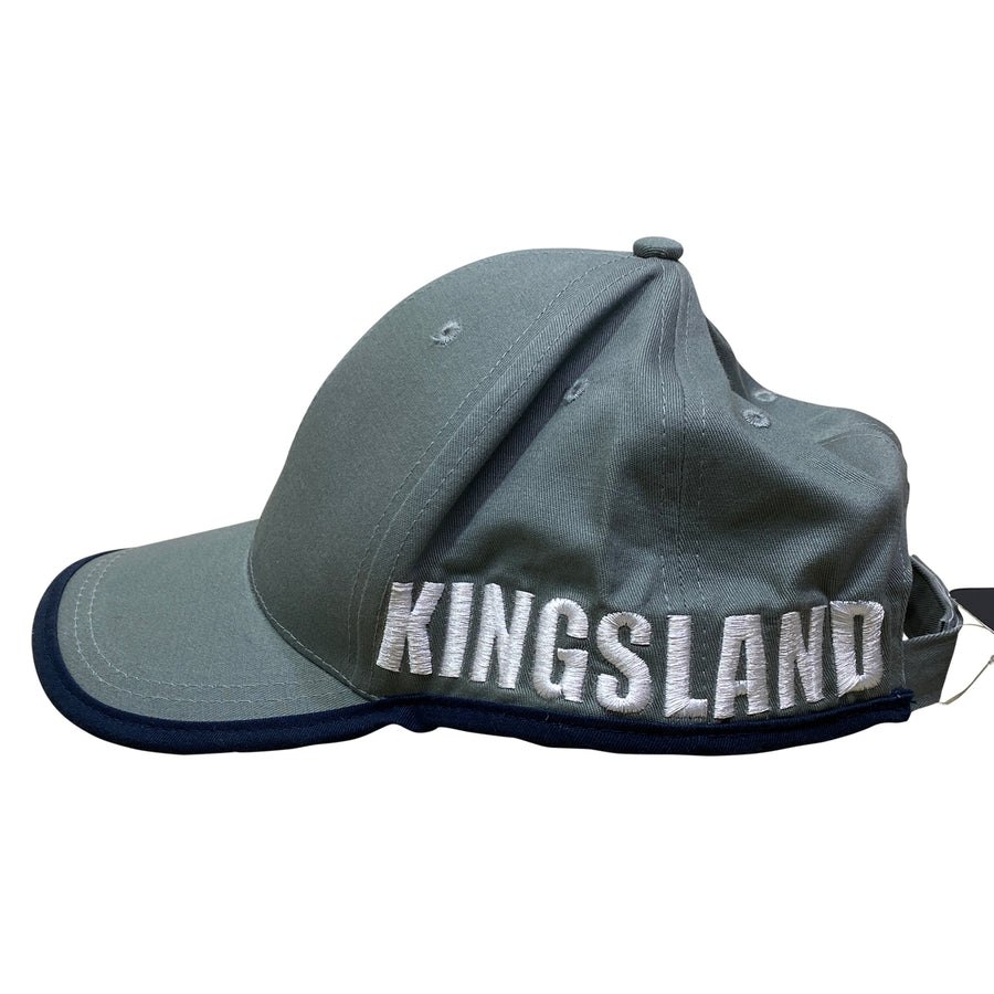 Side of Kingsland Side Logo Cap in Green Agave/ Navy