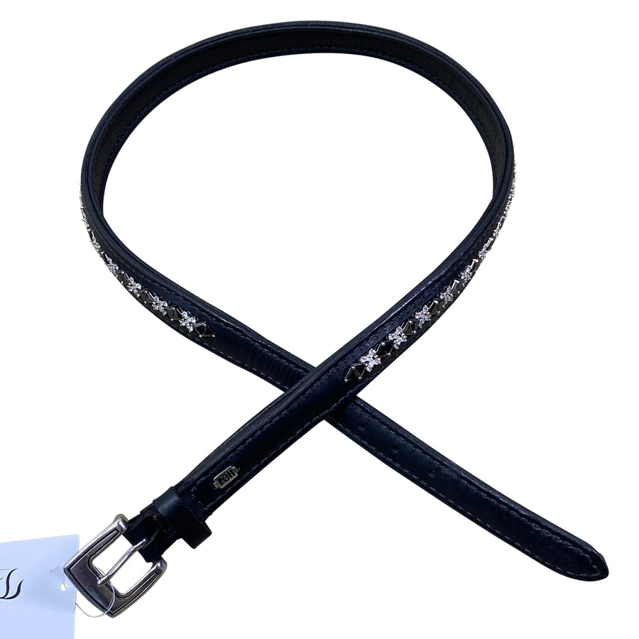 People on Horses 'Ice' Belt in Black/White Crystals