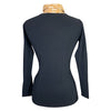 Back of CALLIDAE The Practice Shirt in Black + Cognac Dobby