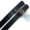 Style Stock Reversible Belt in Black/Blue Woven - Women's Small