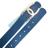 Style Stock Reversible Belt in Black/Blue Woven - Women's Small