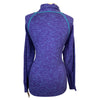 back of Essex Classics Funnel Neck Sweater in Blue Heather