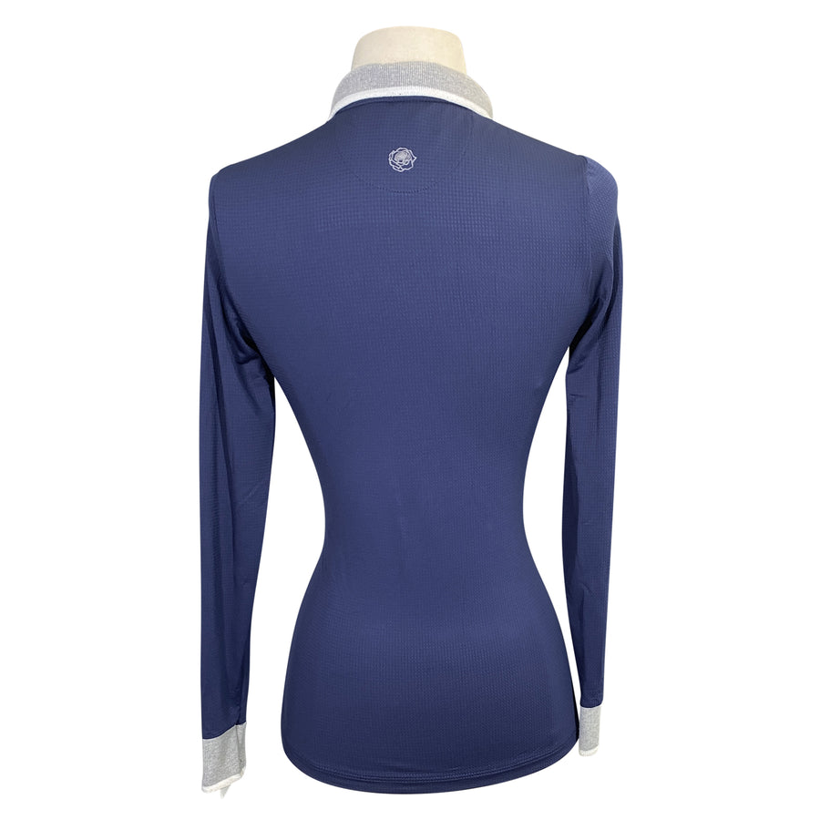Back of Hannah Childs 'Huntley' Polo in Navy 