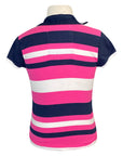 Back of Ariat Polo in Pink Stripe