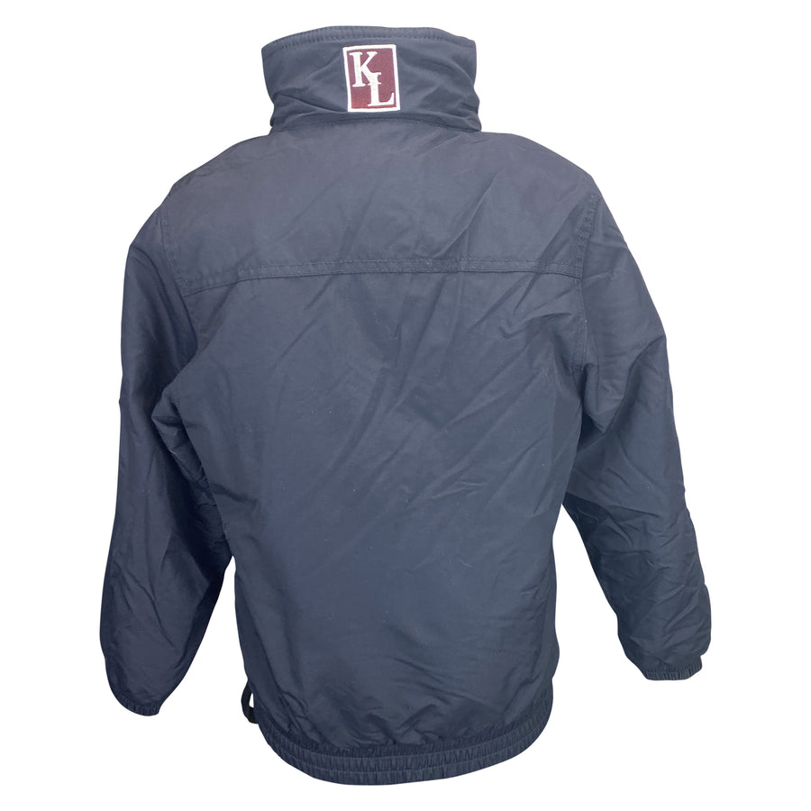 Back of Kingsland Heavy Weight Winter Bomber Jacket in Dark Navy
