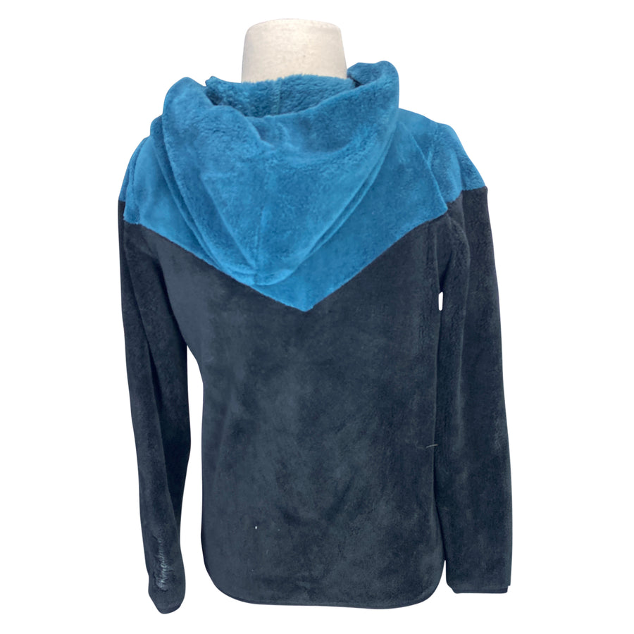 Back of Kingsland 'Nelia' Coral Fleece Jacket in Black/Teal