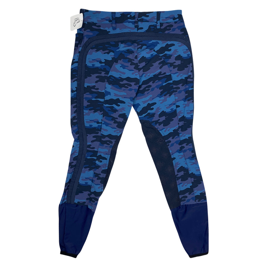 Back of AccaBemia Italiana Breeches in Blue Camo