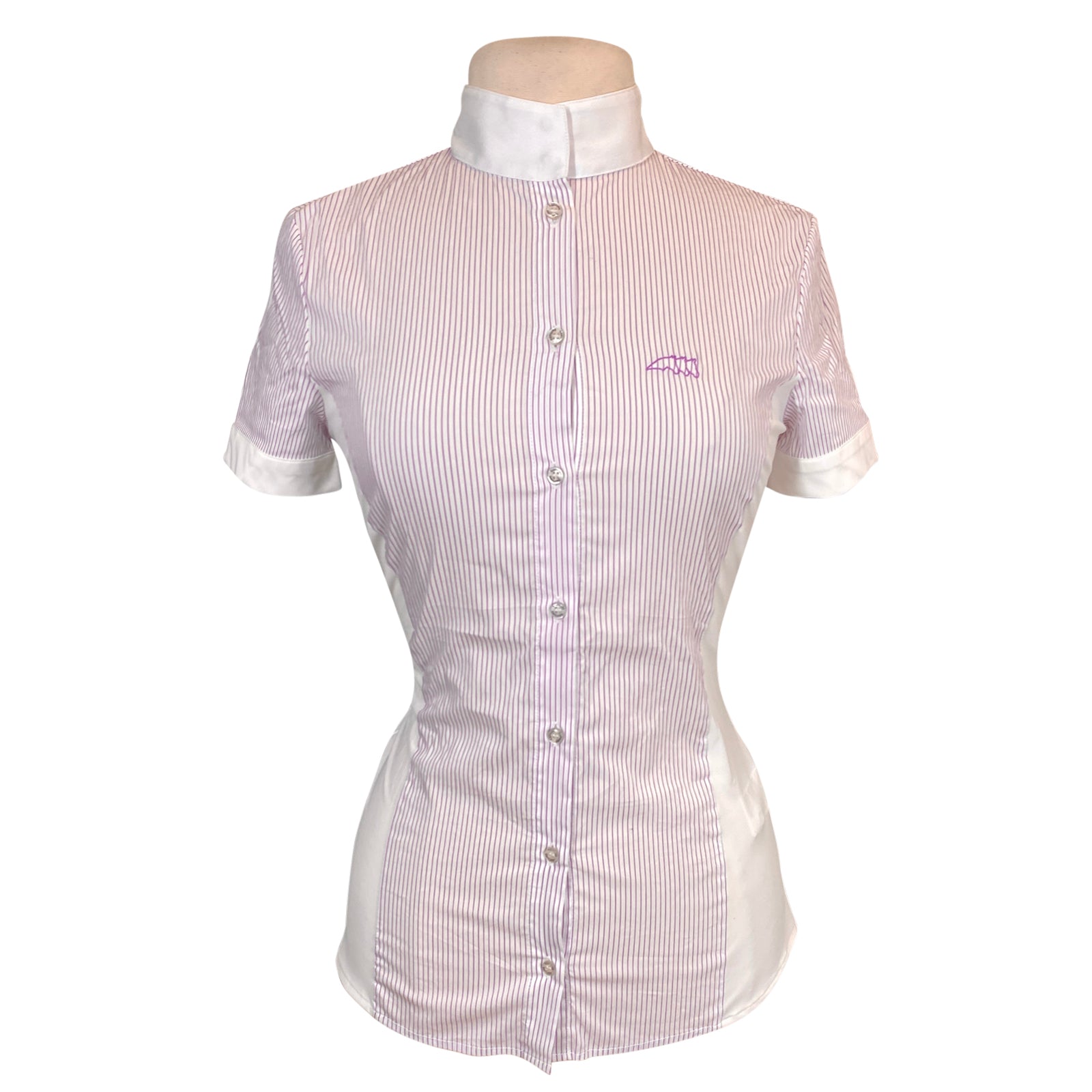 Equiline &#39;Charlotte&#39; Show Shirt in Lilac Stripe