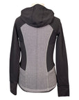 back of Ivivva Hooded Zip-Up Jacket in Black/Grey