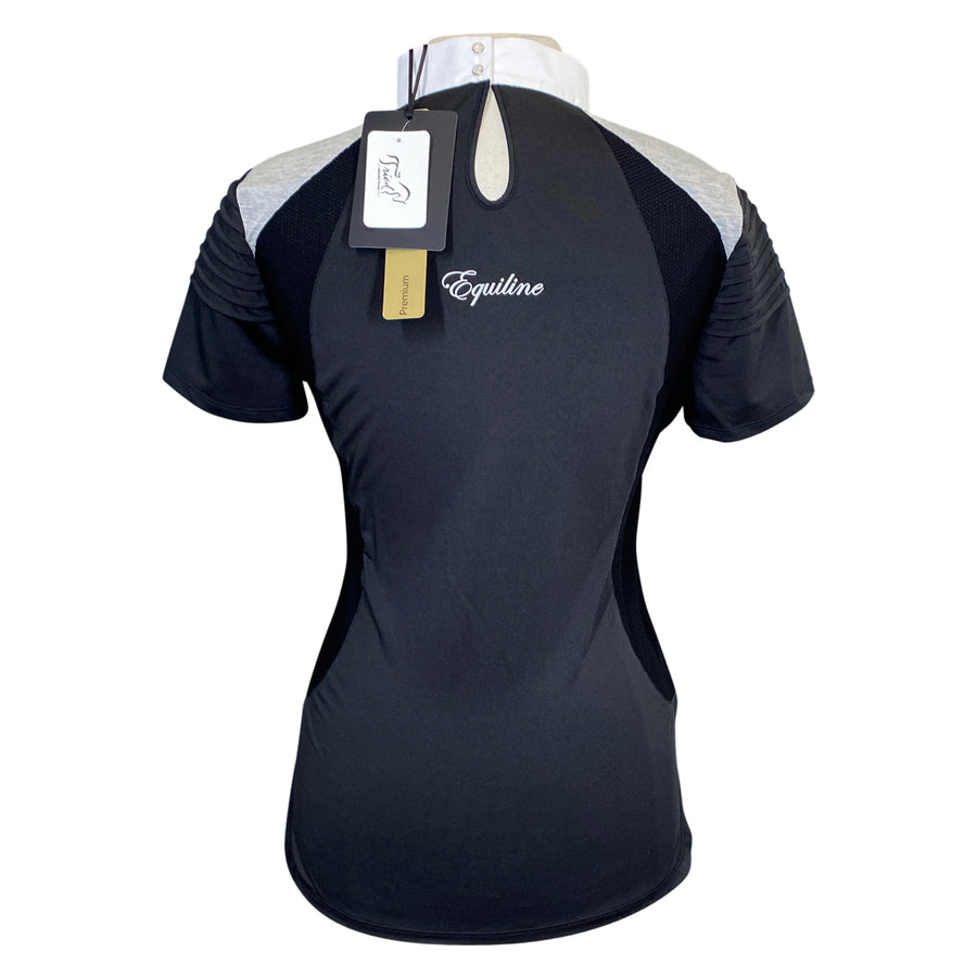 Back of Equiline 'Carol' Competition Shirt in Melange Grey 