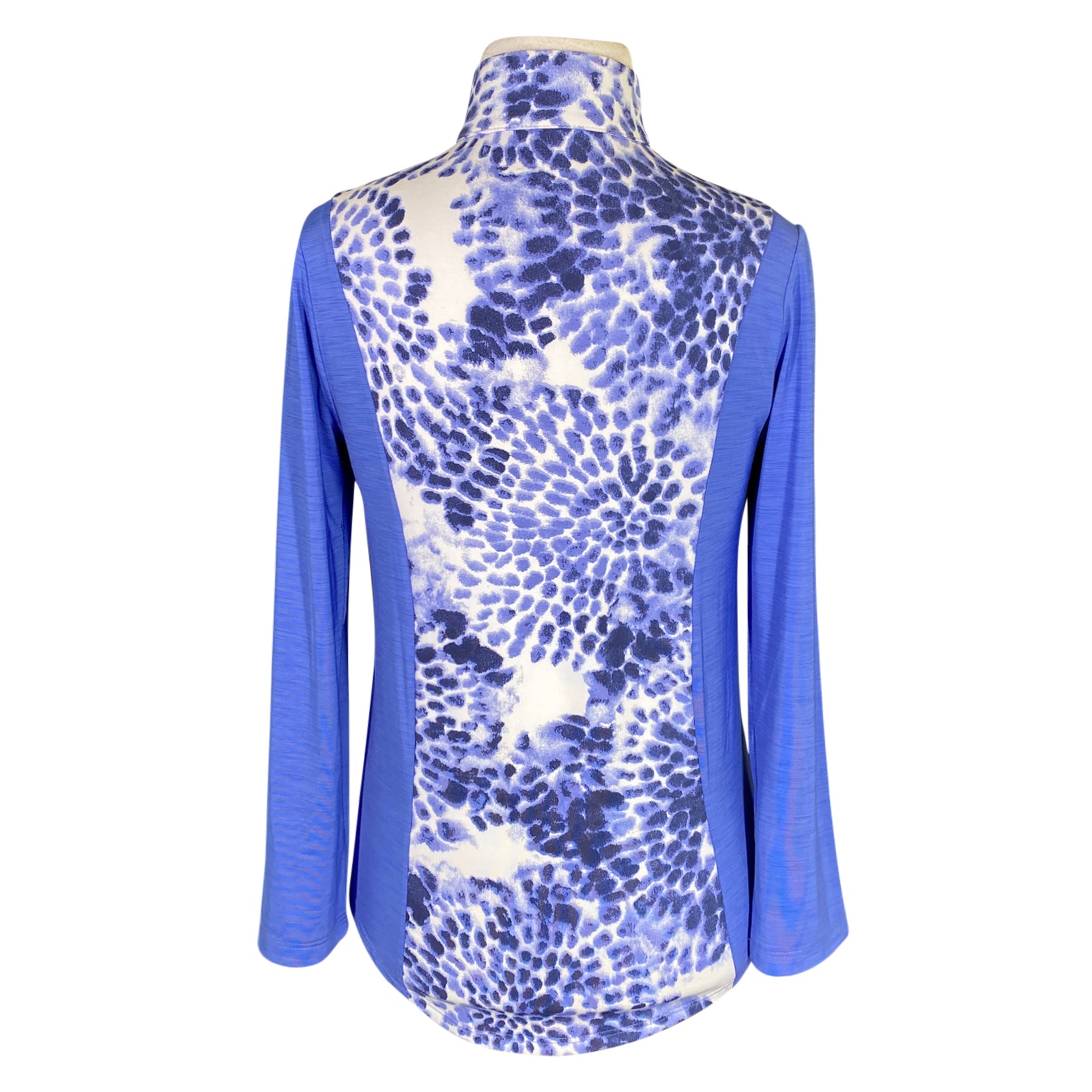 Back of Elliena EQ &#39;The Edge&#39; Polo in Periwinkle/Spots