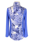 Back of Elliena EQ 'The Edge' Polo in Periwinkle/Spots