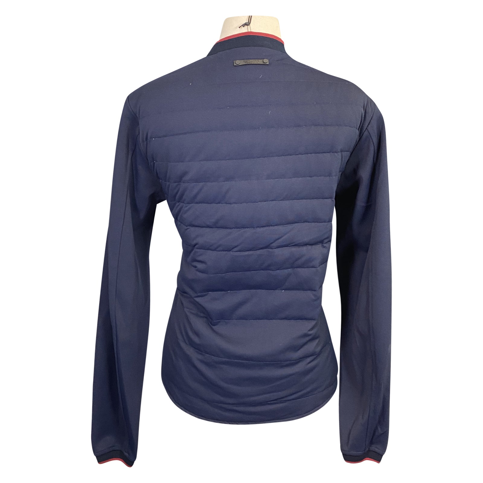Back of Cavalleria Toscana Piquet Detachable Sleeve Jacket in Navy - Women's Large