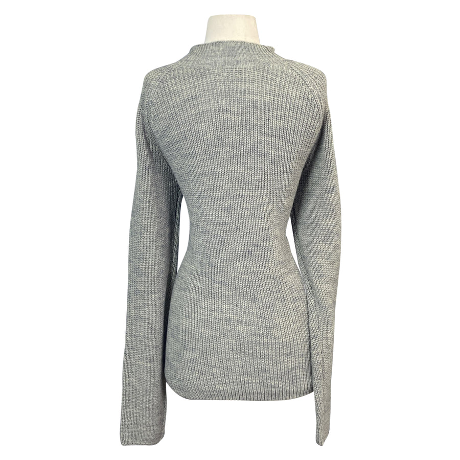 Back of TKEQ Knit 'High Collar' Sweater in Birch