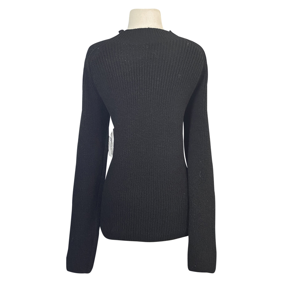 Back of TKEQ Knit 'High Collar' Sweater in Black