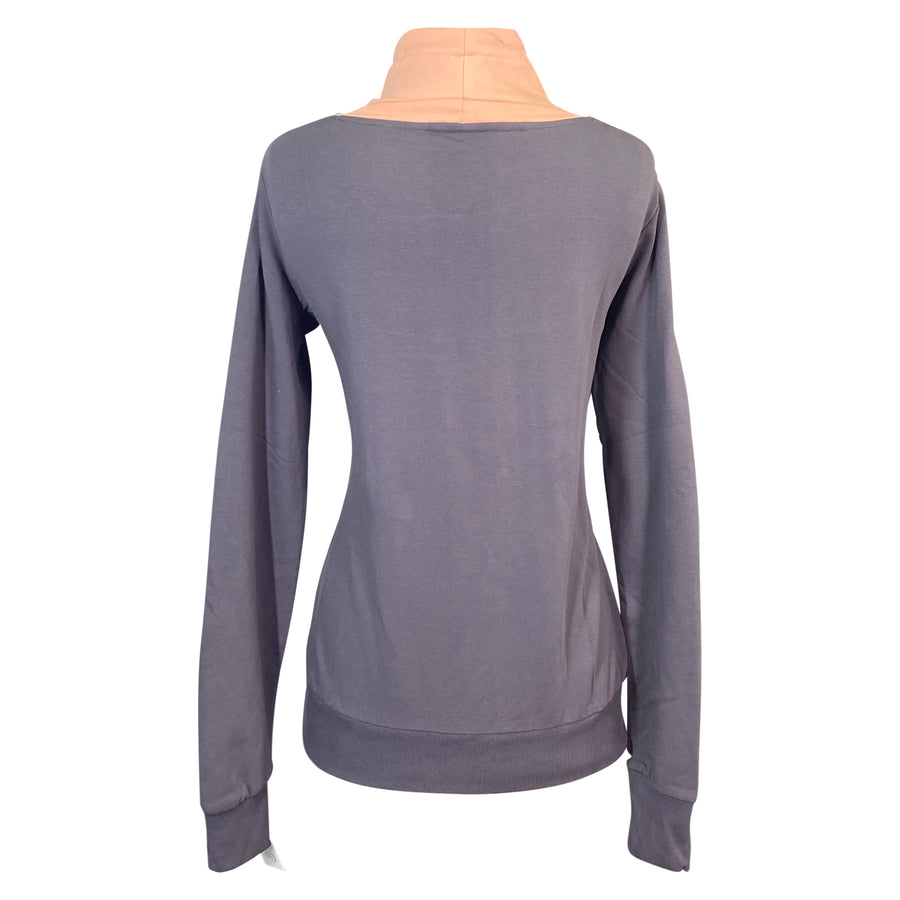 Back of Horze 'Jade' Sweatshirt in Grey/Coral