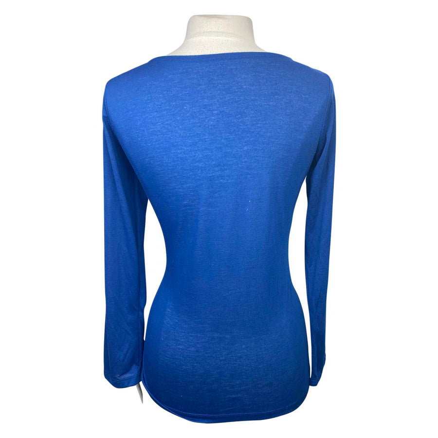 Back of SmartPak Piper Long Sleeve Shirt in Cobalt