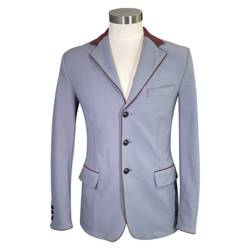 Front of Cavalleria Toscana GP Show Coat in Grey/Burgundy