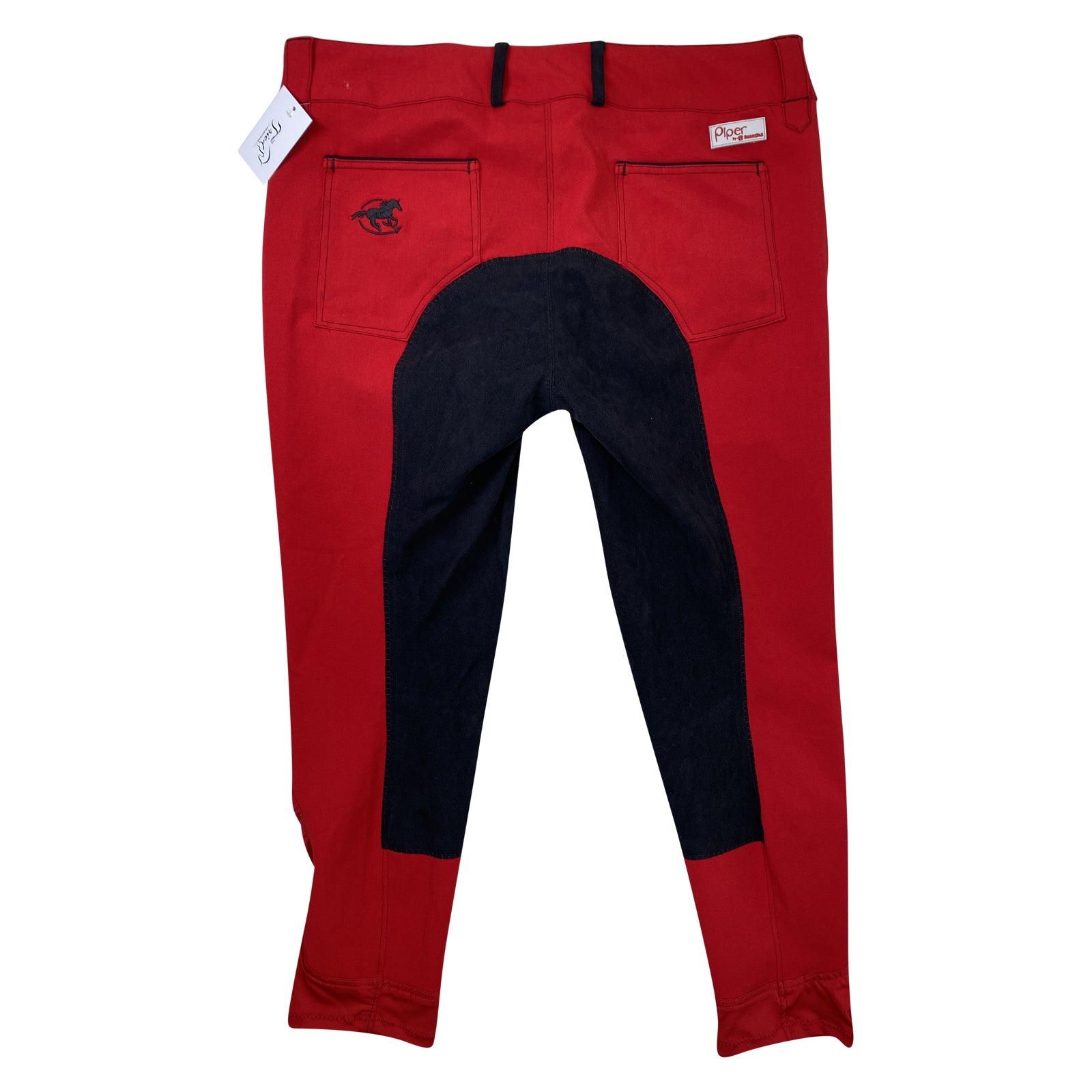 Back of SmartPak Piper Evolution Full Seat Breeches in Red/Black