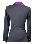 Back of Winston Equestrian Exclusive Competition Coat in Grey/Purple
