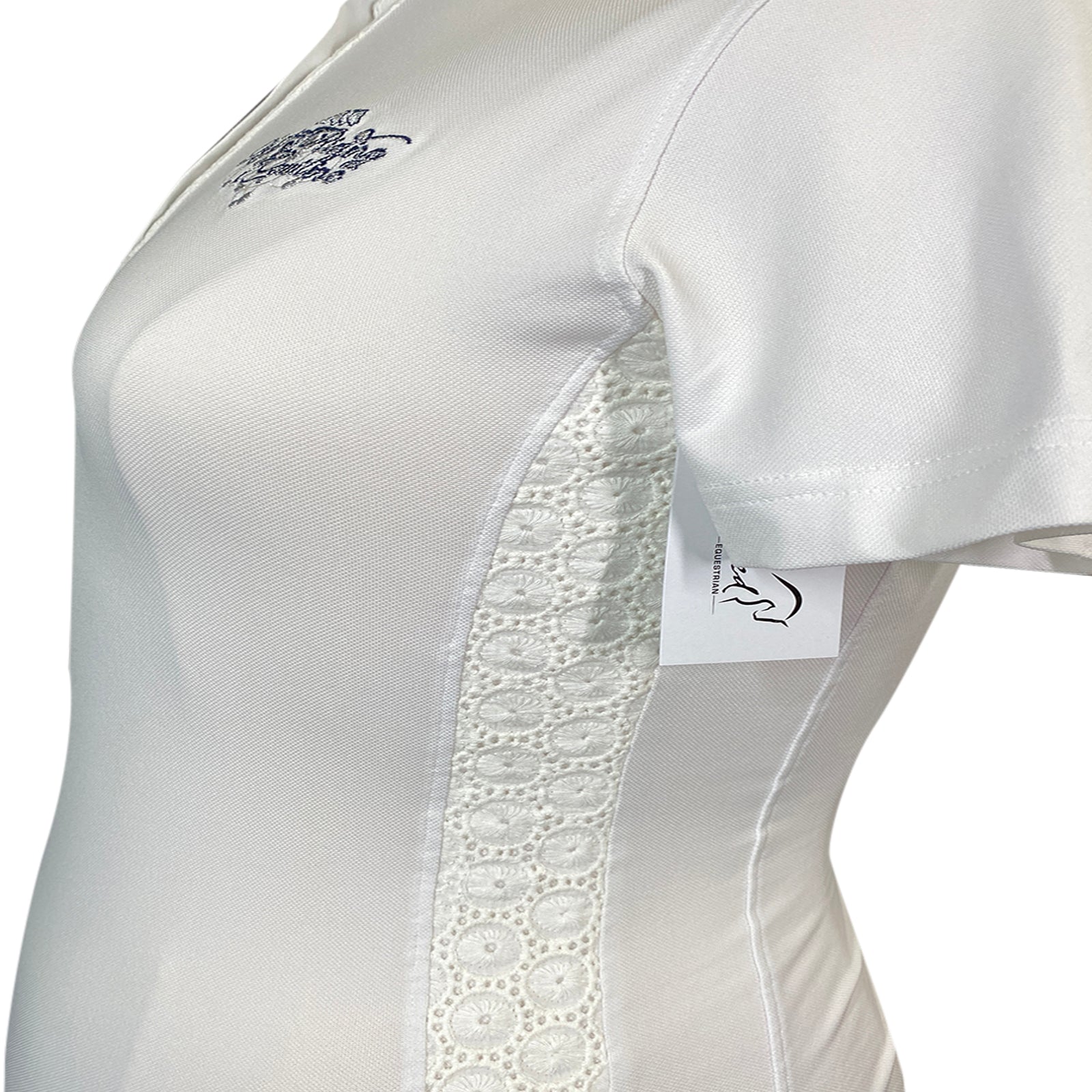 Detail of Equiline &#39;Page&#39; Short Sleeve Show Shirt in White