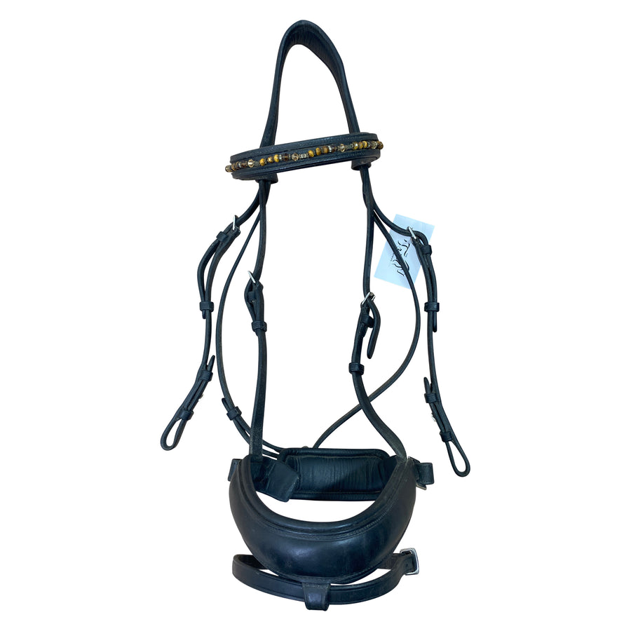 Dy'on Dressage Bridle w/ Crank & Flash Noseband in Black