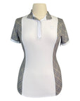 Romfh 'Schuyler' Short Sleeve Show Shirt  in White/Tan Plaid - Women's Large